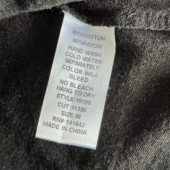 YA Los Angeles Boho Peasant Tassel Hem Trim Long Sleeve Cotton blend Top Size M - Picture 10 of 10